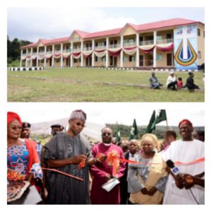 Bisi Akande block at the Evangel College, Otan-Ayegbaju being Commissioned by Governor Rauf Aregbesola. 
