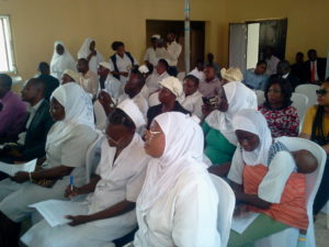 Medical personnel at the General Hospital, Iwo at the programme on Monday.