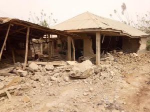 A demolished building at Abere, Osun State