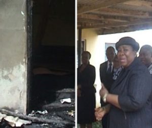 Chief Judge of Osun State, Justice Adepele Ojo inspecting the burnt Ilesa High Court.  
