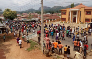 protesters at Akungba Akoko