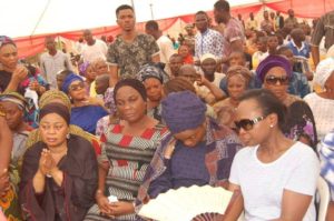 L-R: Hon Ayo Omidiran (in black clothe) and one of Adeleke's wives (in navy blue attire)