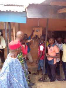 One of the installed solar charging booths in Ileogbo, Osun State.