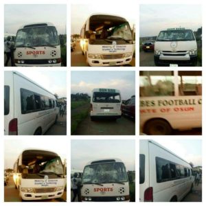 Vandalized Osun United FC Vehicles 