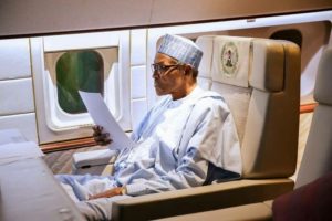 Buhari insides flight 