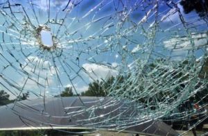 Broken windscreen 