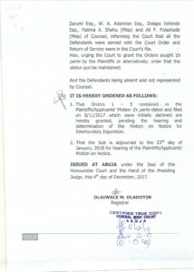 Read Certified True Copy of Court Ruling that Stopped Osun LG Election