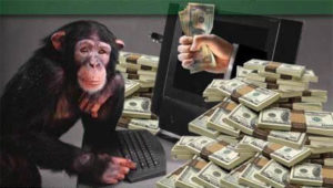 Monkey swallow money