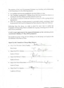 Iwoye petition