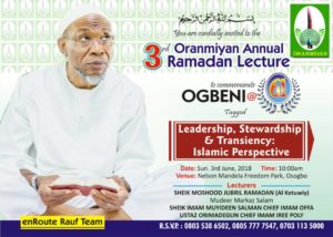 Oranmiyan organises Ramadan lecture