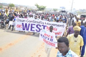 Osun youth protest west aganda