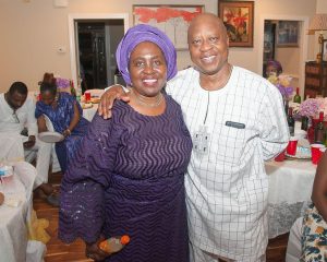 Dr Akomolafe and Mrs Oluwatoyin Lambo-Akomolafe, daughter of Princess Tejumade Alakija 10th year memorial event at Virginia, USA..