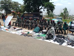 Photo News: Police Parade Arrested Yoruba Nation Agitators With Their Paraphernalia
