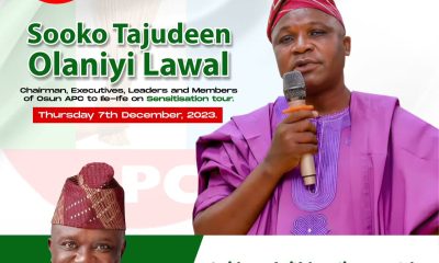 Osun APC Sensitisation: Omoworare Welcomes Party Leaders To Ife Federal Constituency