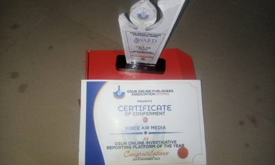 Voice Air Media (VAM News) Wins Osun Online Investigative Reporting Platform Of The Year