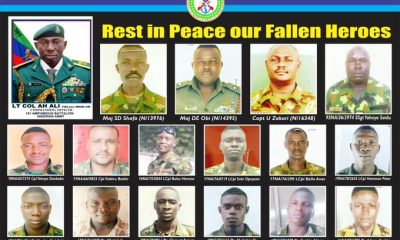 Nigerian Army Releases Names, Photos Of 16 Soldiers Killed In Delta