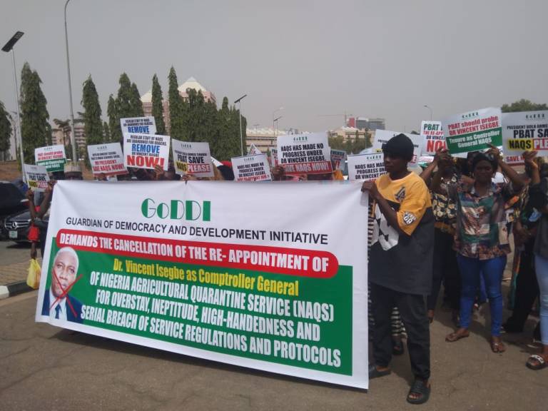 Protesters Storm NASS, Rejects Reappointment Of Isegbe As NAQS CG