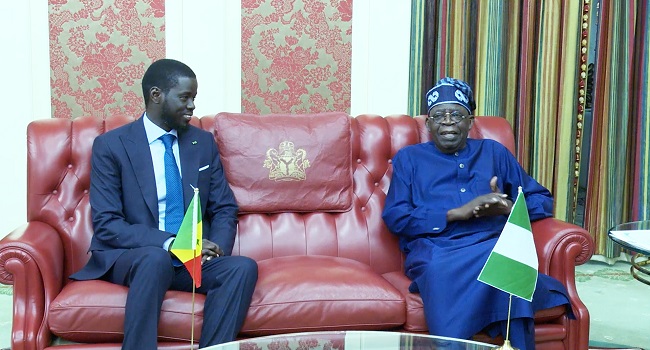 JUST IN: Tinubu Welcomes Senegal President Faye In State House