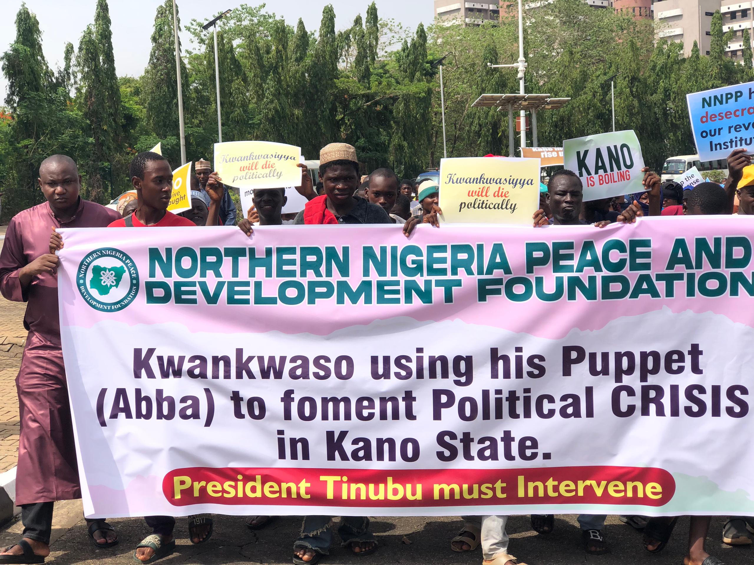 Kano Emirate: Protesters Storm NASS, Presidential Villa, Seek Tinubu’s Intervention To Avert Breakdown Of Law And Order