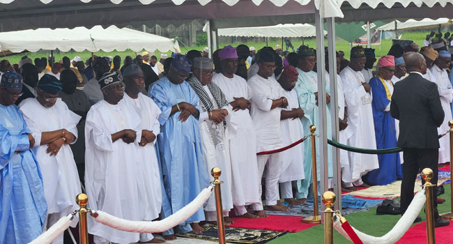 Tinubu Joins Muslim Faithful To Mark Eid-El-Kabir In Lagos