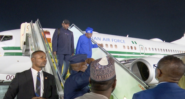 Tinubu Returns To Abuja After Three-Day Visit To Equatorial Guinea