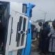 10 Injured As Fully Loaded BRT Bus Tumbles In Lagos