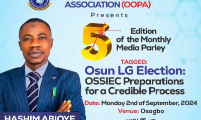 LG Poll: Osun Online Practitioners Hosts OSSIEC Chair At Monthly Madia Parley Monday