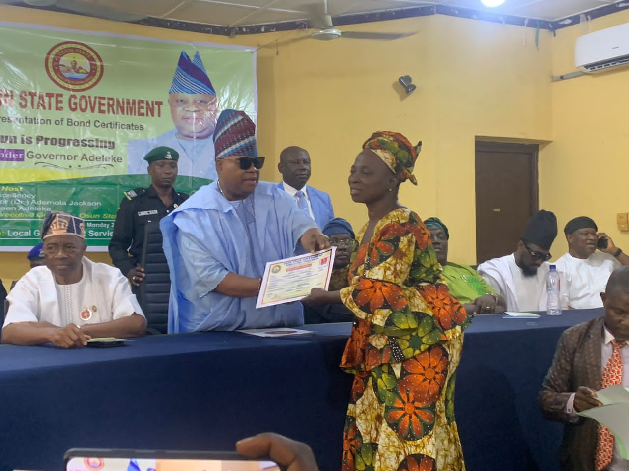 Governor Adeleke Presents 1.9billion Naira Bond Certificates To Osun Pensioners