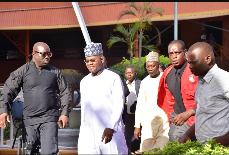 Yahaya Bello In Court, Controls Supporters