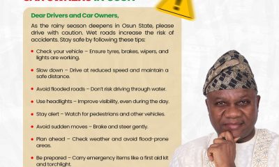 Message Of Caution To Commercial Drivers And Car Owners In Osun State During The Rainy Season