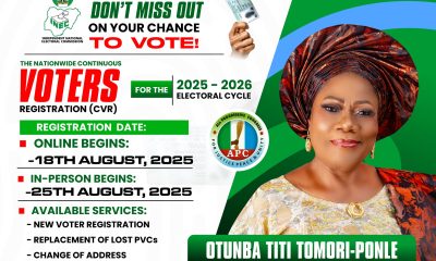 Ex-Osun Deputy Gov, Tomori-Ponnle Urges Residents Participate In INEC CVR