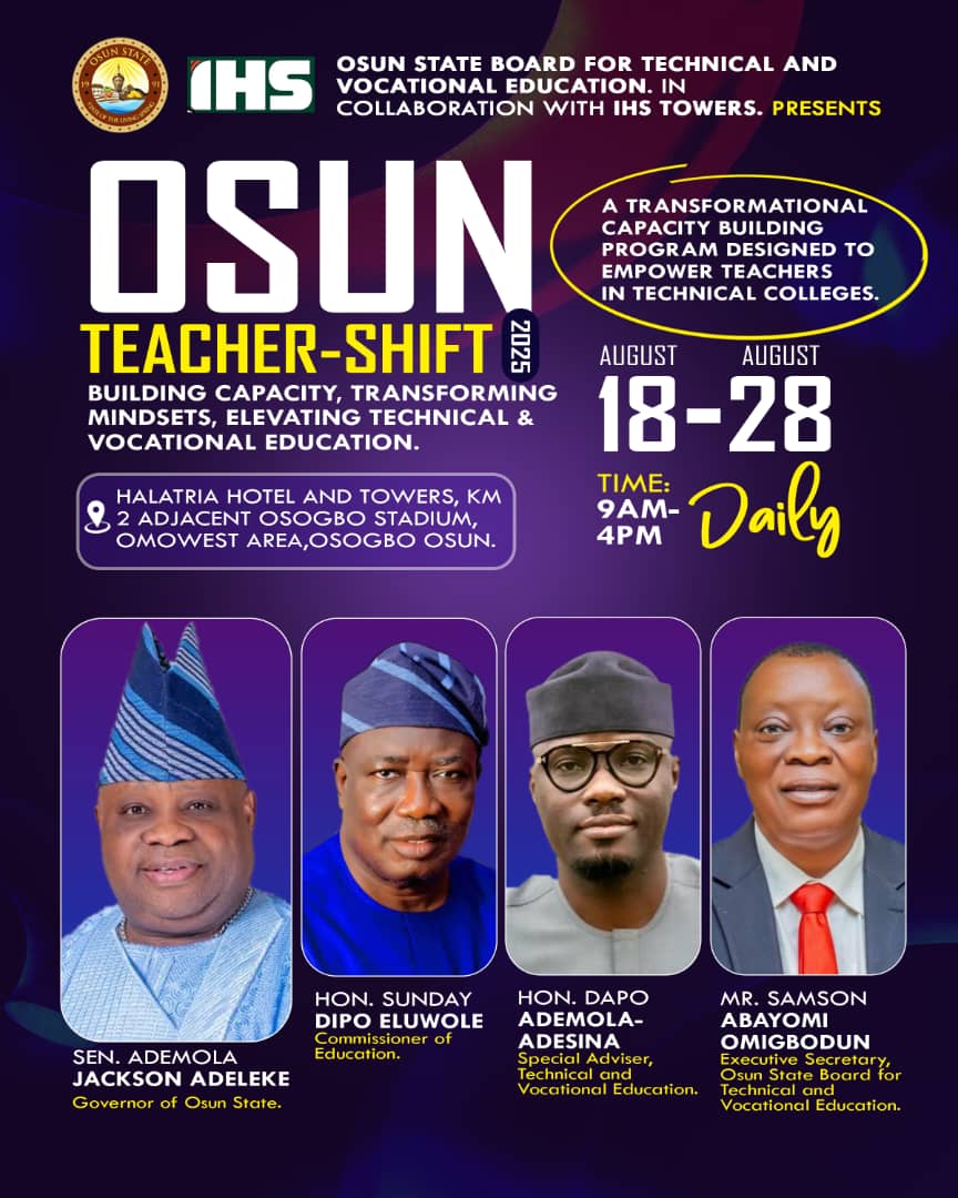 Osun Launches Teacher-shift 2025 To Transform Technical And Vocational Education