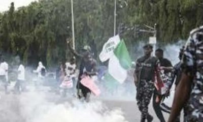 Chaos In Abuja: Sowore, Others Flee As Police Disperse Protesters With Gunshots, Tear Gas