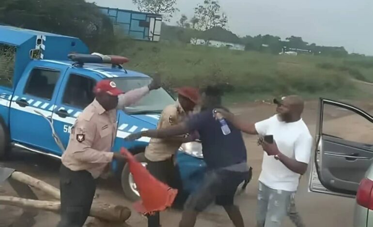 Outrage As FRSC Officer, Driver Engage In Physical Fight
