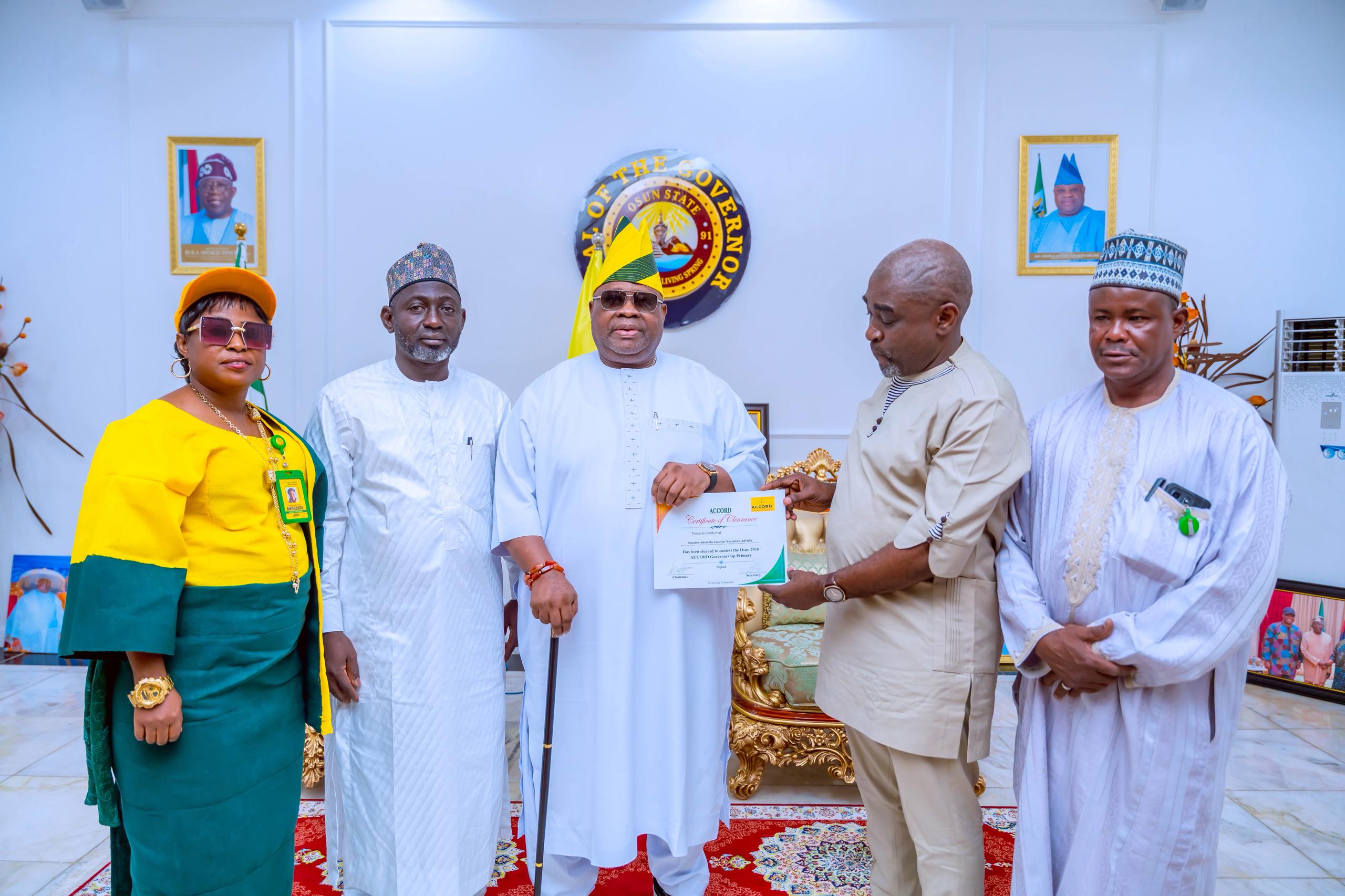 Osun 2026: Accord Clears Adeleke For Gov'ship Primaries