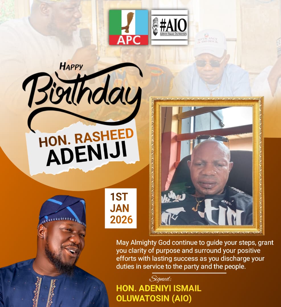 AIO Felicitates Hon Rasheed Adeniji, Commends His Role As APC State Organizing Secretary