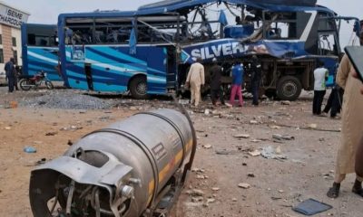 Panic In Kaduna As CNG bus Explodes At Motor Park