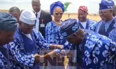 ‘A true Omolúàbí’: President Tinubu’s Respectful Bow To Obasanjo Captivates Nigerians