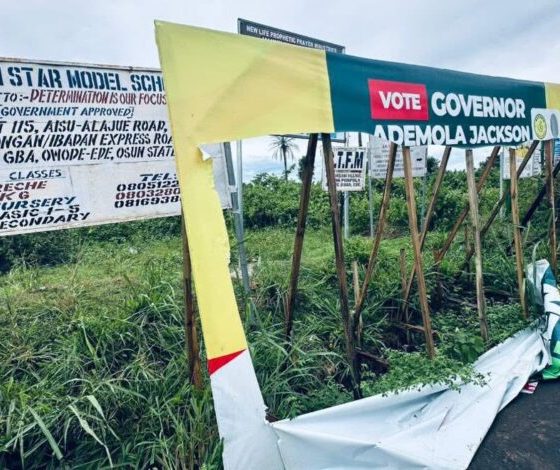 Osun Guber Poll: Police condemn billboard vandalisation, warn perpetrators