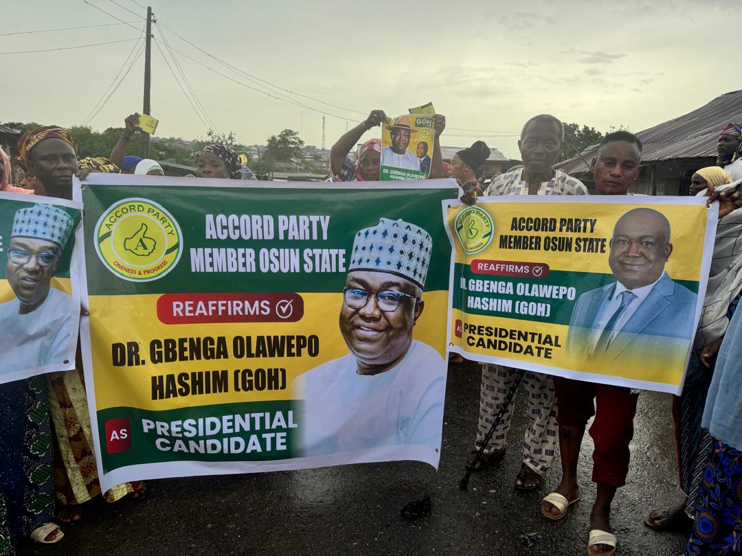 2027: Accord Members Stage Solidarity Rally In Osogbo, Declare Support For Gbenga Hashim's Presidential Ambition
