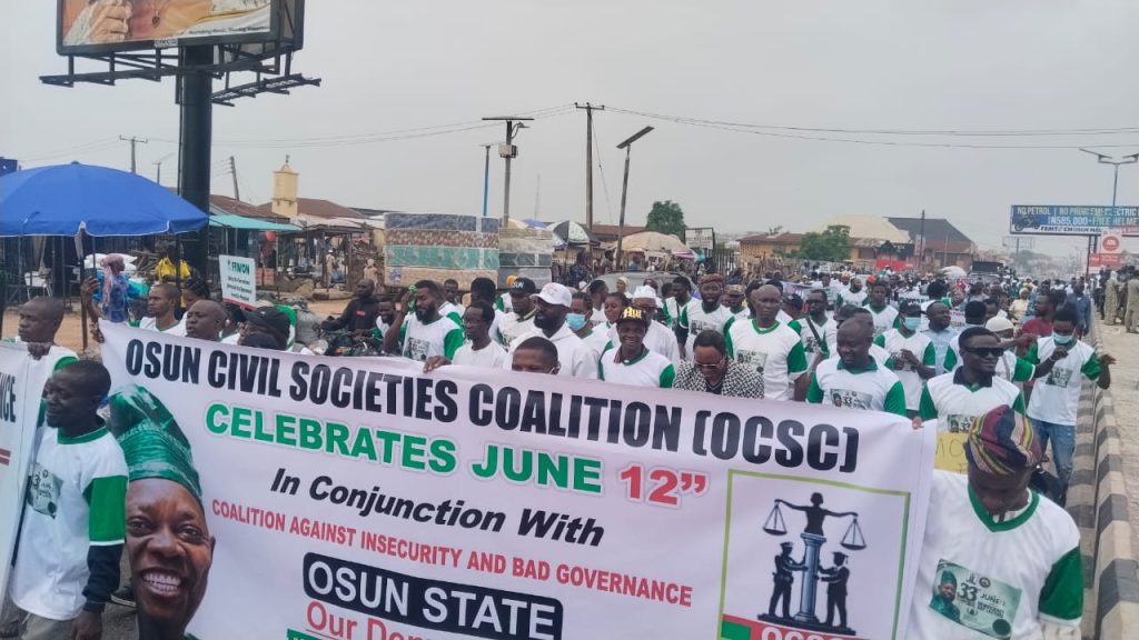 June 12: Osun Civil Society Groups Stage Protest, Demand End to Insecurity, Economic Hardship