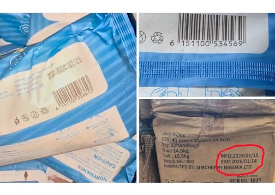 NAFDAC Uncovers Warehouse Full Of Expired Baby Wipes